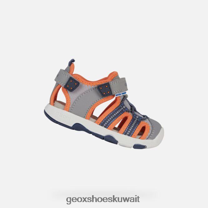 Geox BLL84T1435 Sandal Multy Toddler Grey/Fluo Orange