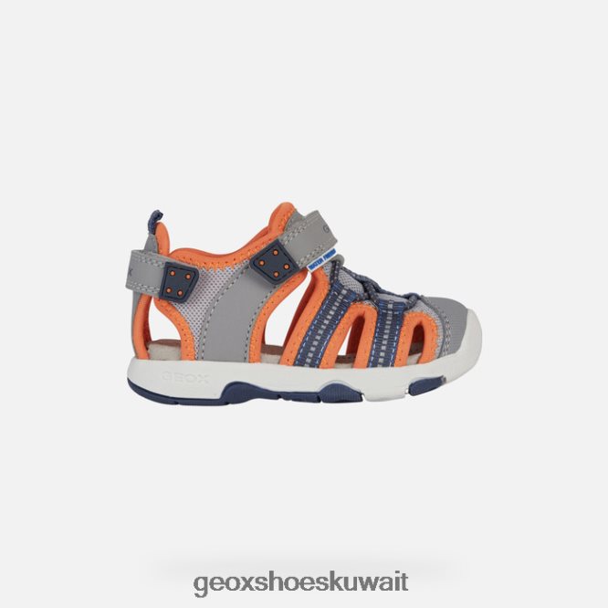 Geox BLL84T1435 Sandal Multy Toddler Grey/Fluo Orange