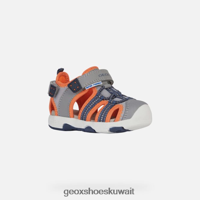 Geox BLL84T1435 Sandal Multy Toddler Grey/Fluo Orange