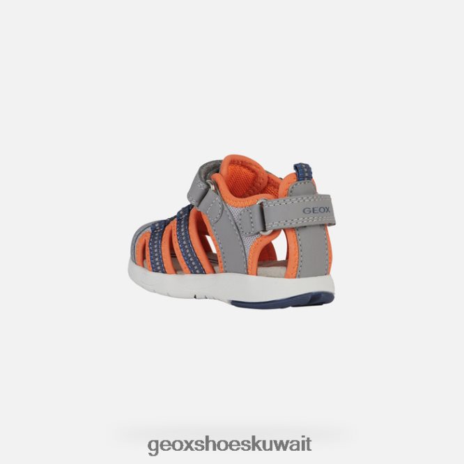 Geox BLL84T1435 Sandal Multy Toddler Grey/Fluo Orange