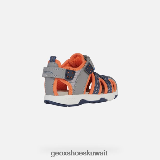 Geox BLL84T1435 Sandal Multy Toddler Grey/Fluo Orange