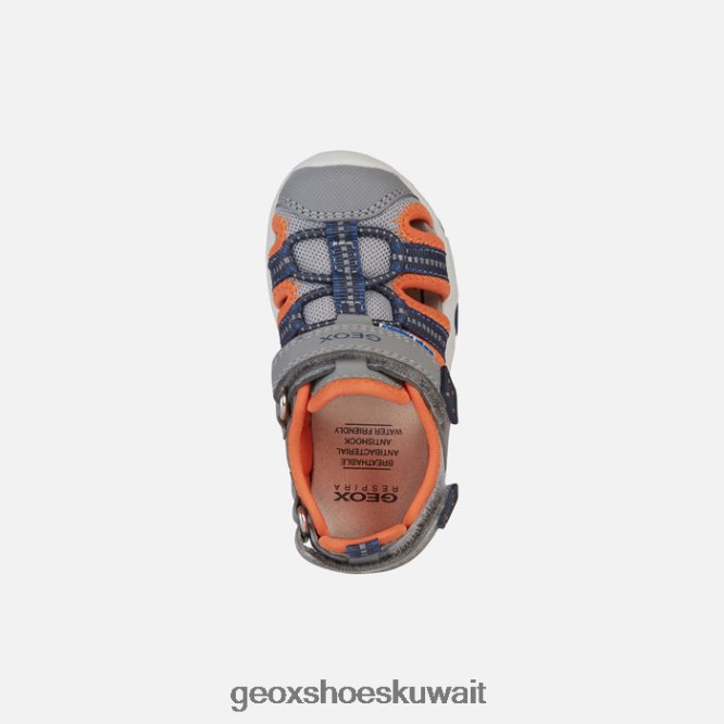 Geox BLL84T1435 Sandal Multy Toddler Grey/Fluo Orange
