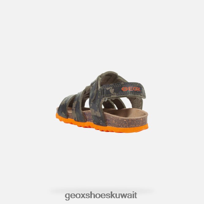 Geox BLL84T1498 Sandal Chalki Toddler Military/Orange