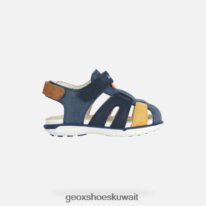 Geox BLL84T2018 Sandal Delhi Toddler Navy/Ochre Yellow