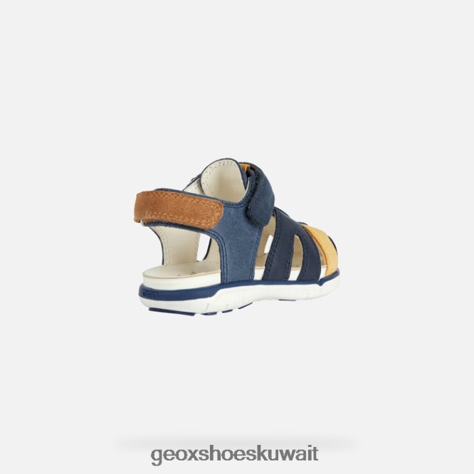 Geox BLL84T2018 Sandal Delhi Toddler Navy/Ochre Yellow