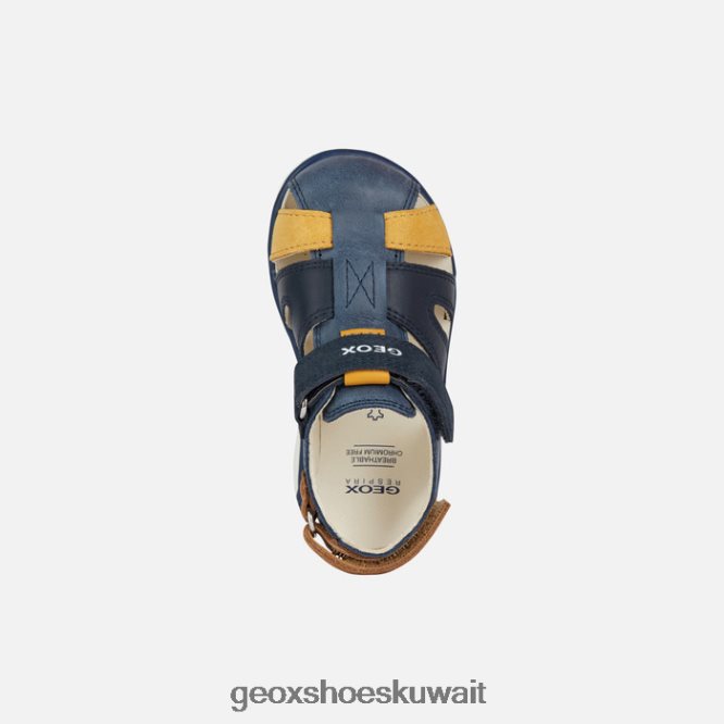 Geox BLL84T2018 Sandal Delhi Toddler Navy/Ochre Yellow