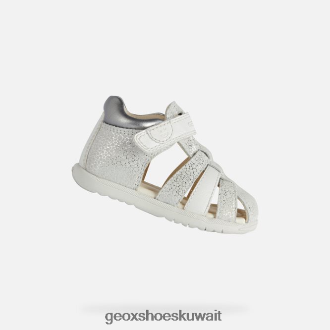 Geox BLL84T1477 Sandal Macchia Baby Girl Off White/Silver