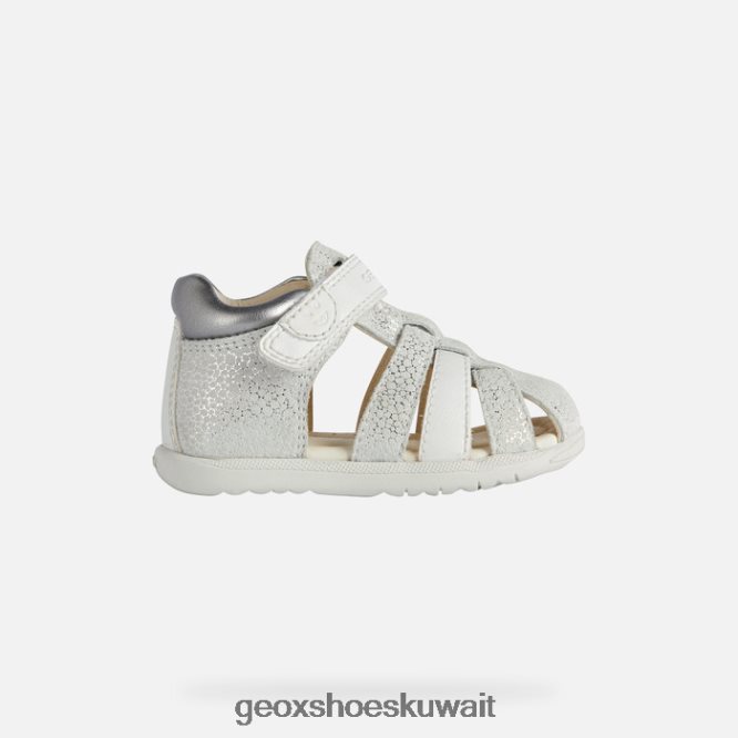 Geox BLL84T1477 Sandal Macchia Baby Girl Off White/Silver
