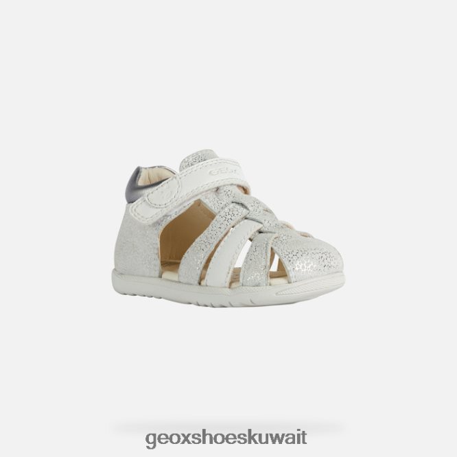 Geox BLL84T1477 Sandal Macchia Baby Girl Off White/Silver