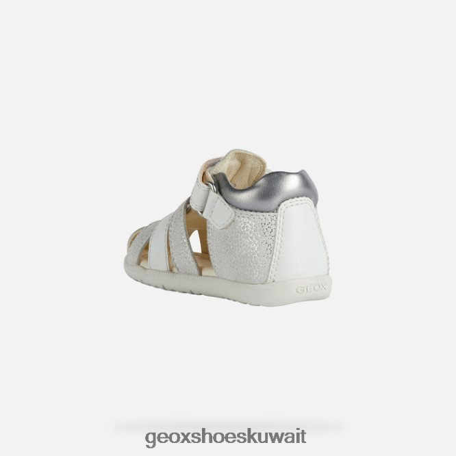Geox BLL84T1477 Sandal Macchia Baby Girl Off White/Silver