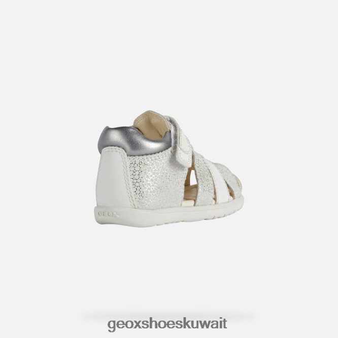 Geox BLL84T1477 Sandal Macchia Baby Girl Off White/Silver