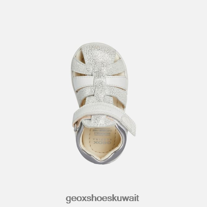 Geox BLL84T1477 Sandal Macchia Baby Girl Off White/Silver