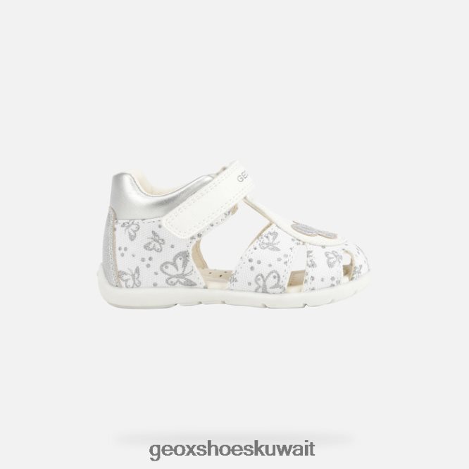 Geox BLL84T1516 Elthan Baby Girl White/Silver