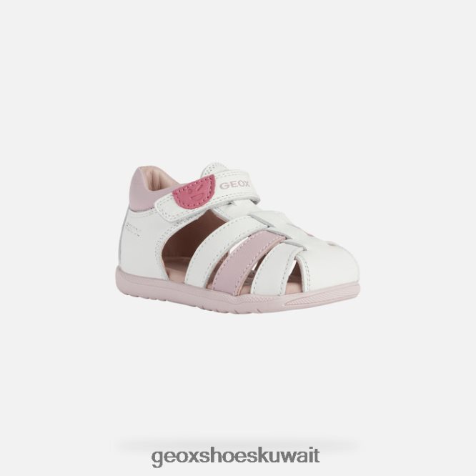 Geox BLL84T1624 Sandal Macchia Baby Girl White/Rose