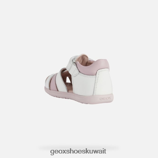 Geox BLL84T1624 Sandal Macchia Baby Girl White/Rose