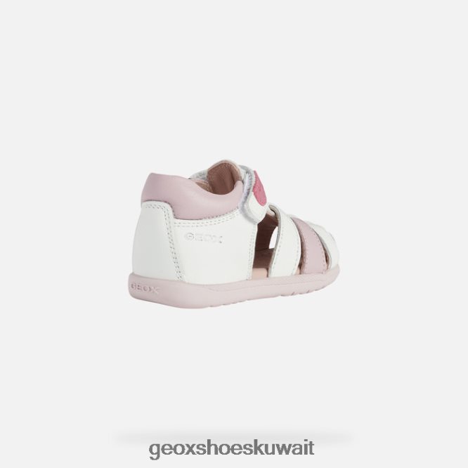Geox BLL84T1624 Sandal Macchia Baby Girl White/Rose