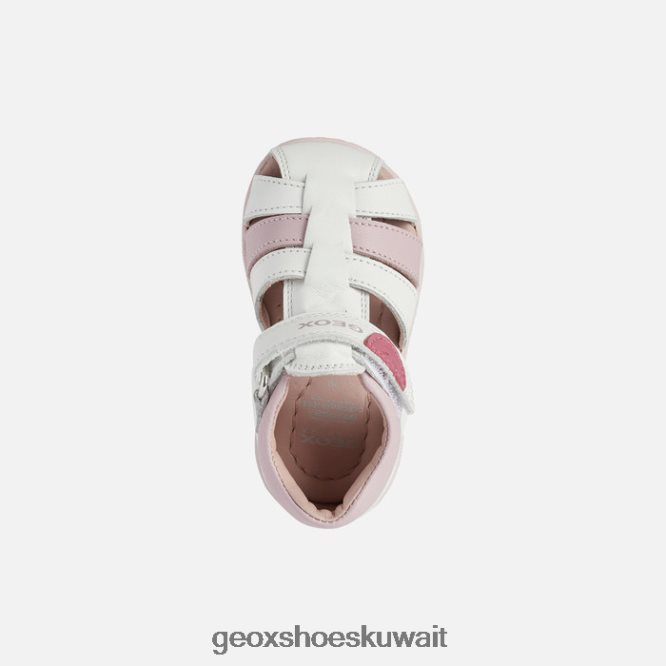 Geox BLL84T1624 Sandal Macchia Baby Girl White/Rose