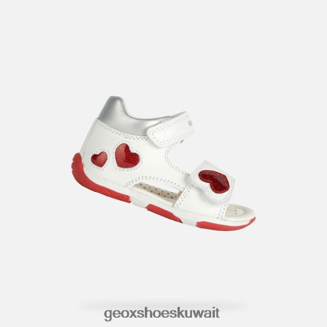 Geox BLL84T2014 Sandal Tapuz Baby Girl White/Red