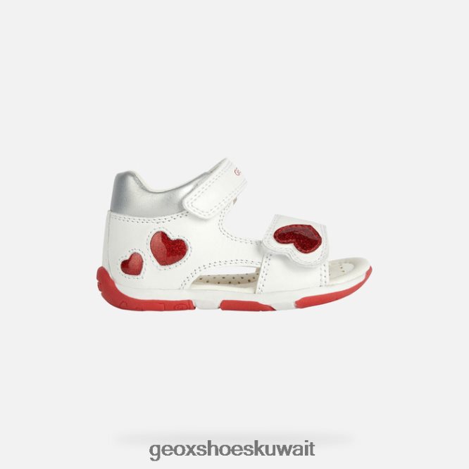 Geox BLL84T2014 Sandal Tapuz Baby Girl White/Red