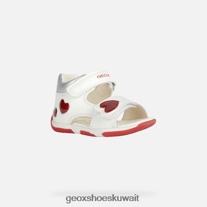 Geox BLL84T2014 Sandal Tapuz Baby Girl White/Red