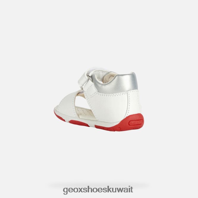 Geox BLL84T2014 Sandal Tapuz Baby Girl White/Red