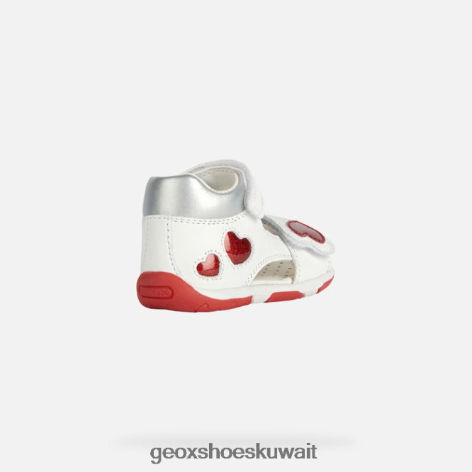 Geox BLL84T2014 Sandal Tapuz Baby Girl White/Red