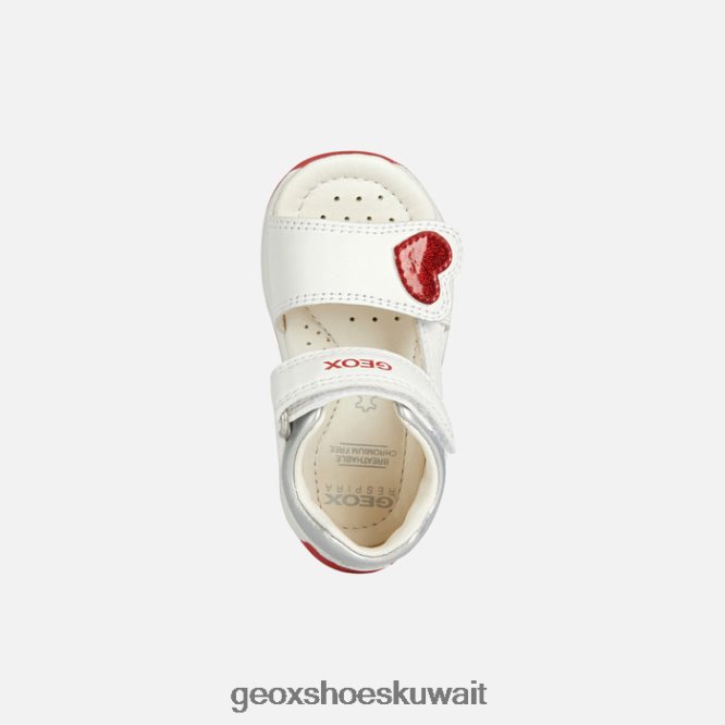 Geox BLL84T2014 Sandal Tapuz Baby Girl White/Red