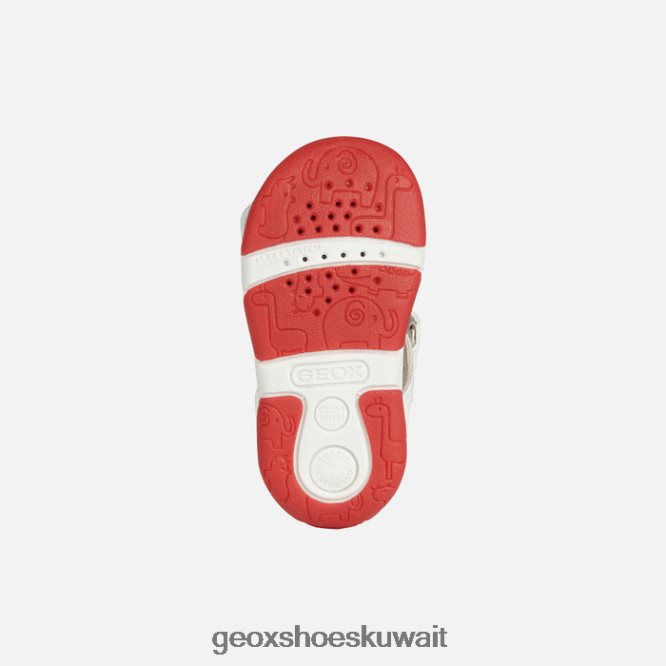 Geox BLL84T2014 Sandal Tapuz Baby Girl White/Red