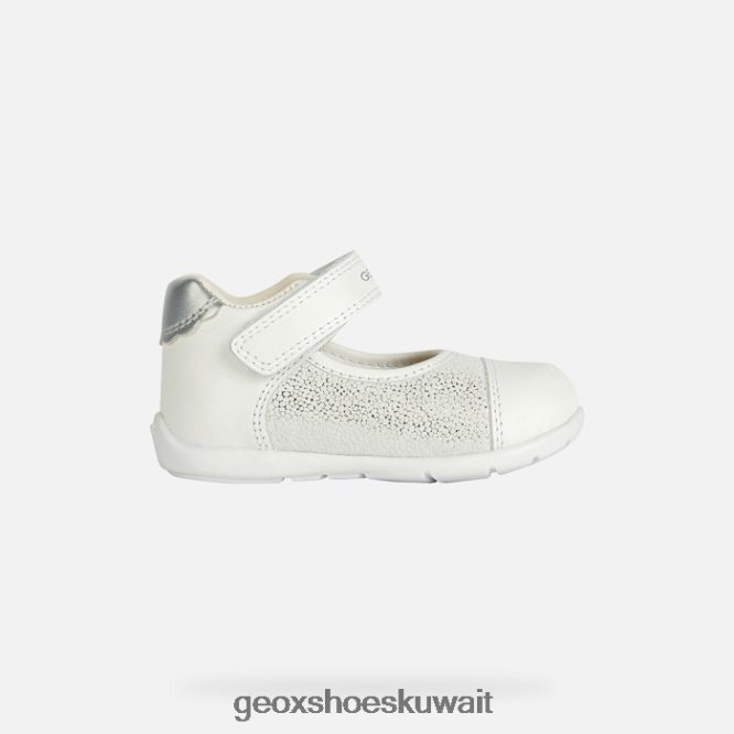 Geox BLL84T2023 Kaytan Baby Girl White/Silver