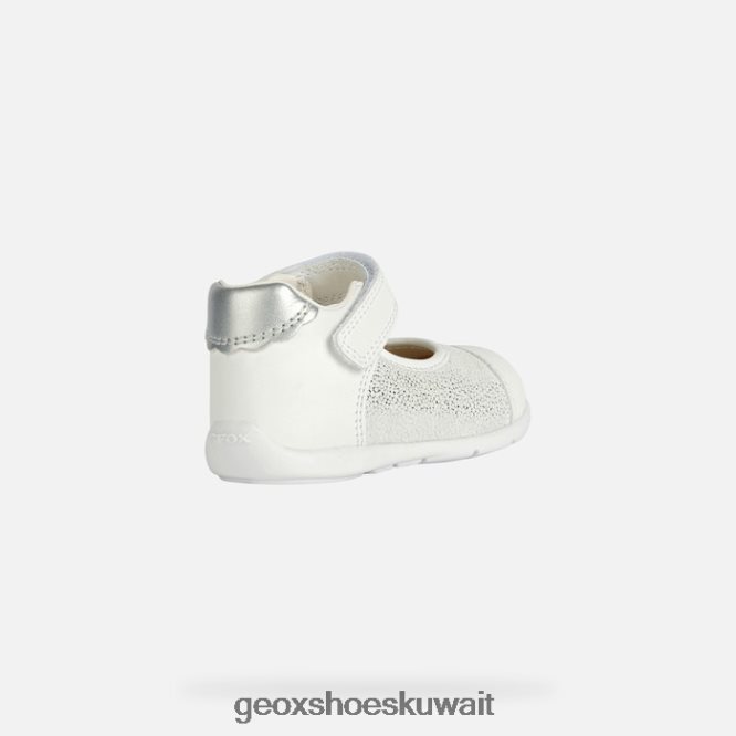 Geox BLL84T2023 Kaytan Baby Girl White/Silver