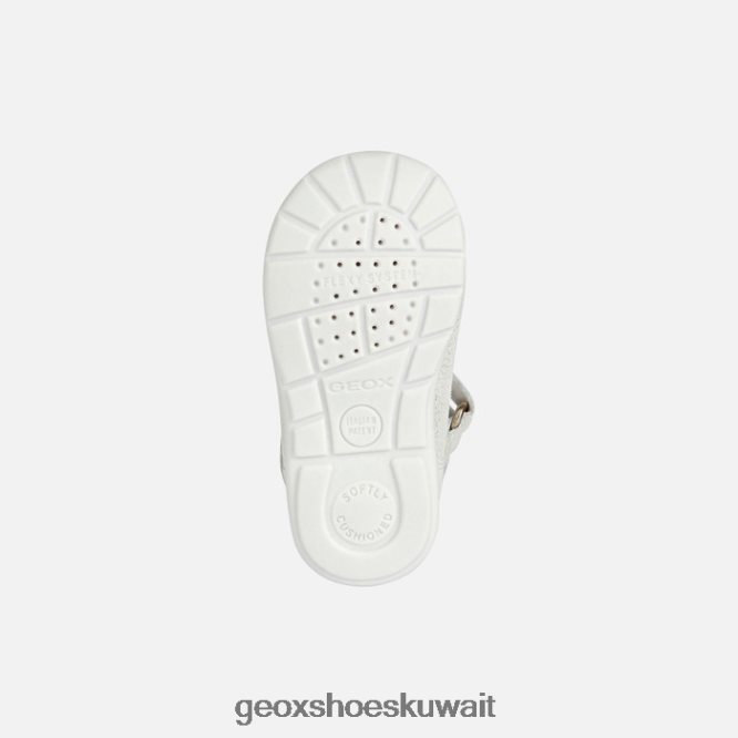 Geox BLL84T2023 Kaytan Baby Girl White/Silver