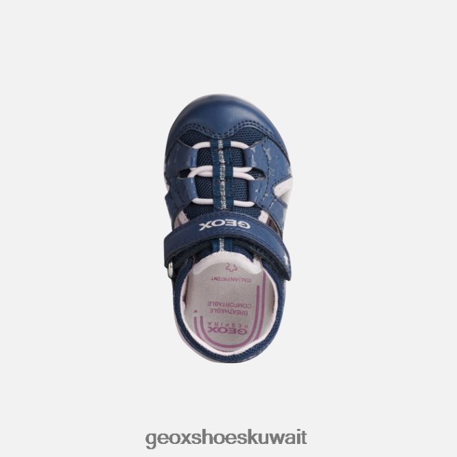 Geox BLL84T1514 Sandal Agasim Toddler Lt Navy/Pink