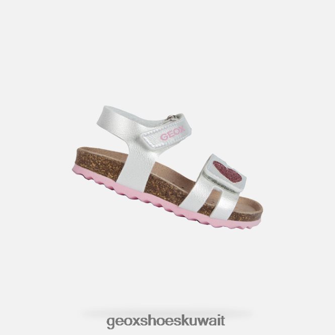 Geox BLL84T1550 Sandal Chalki Toddler Silver/Pink