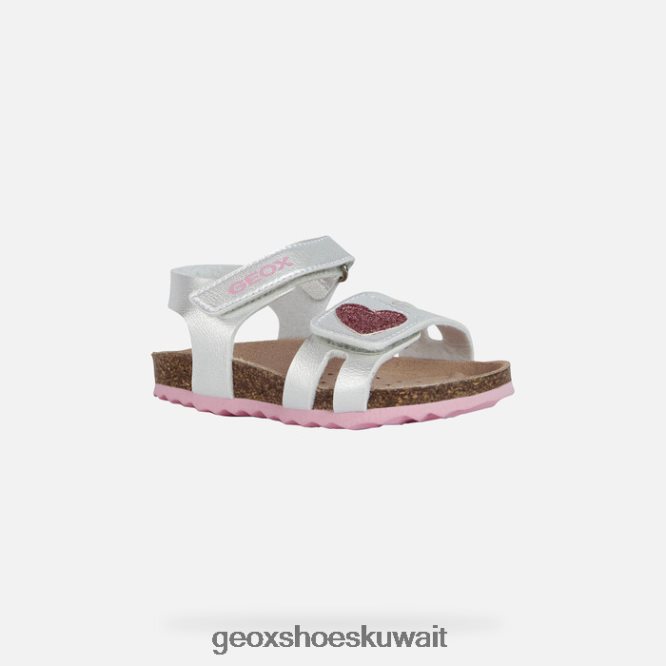Geox BLL84T1550 Sandal Chalki Toddler Silver/Pink