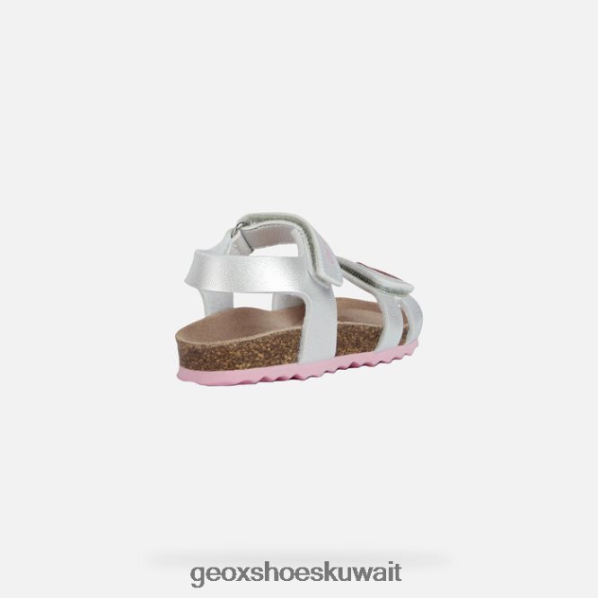 Geox BLL84T1550 Sandal Chalki Toddler Silver/Pink
