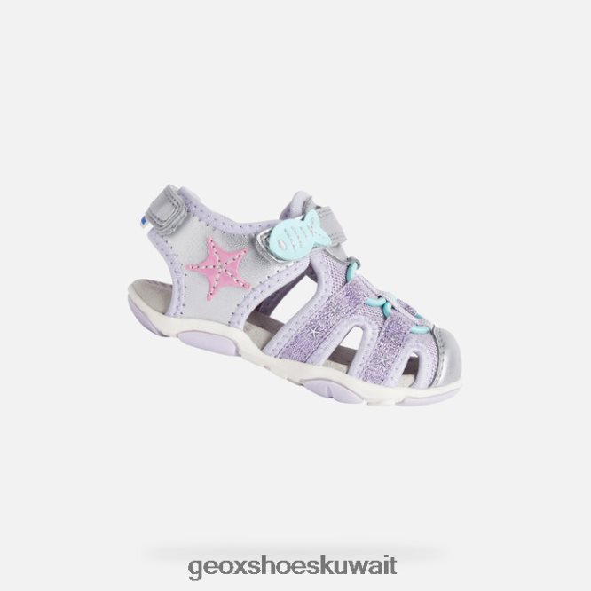 Geox BLL84T1595 Sandal Agasim Toddler Silver/Lilac