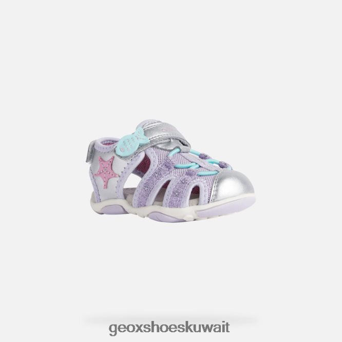 Geox BLL84T1595 Sandal Agasim Toddler Silver/Lilac