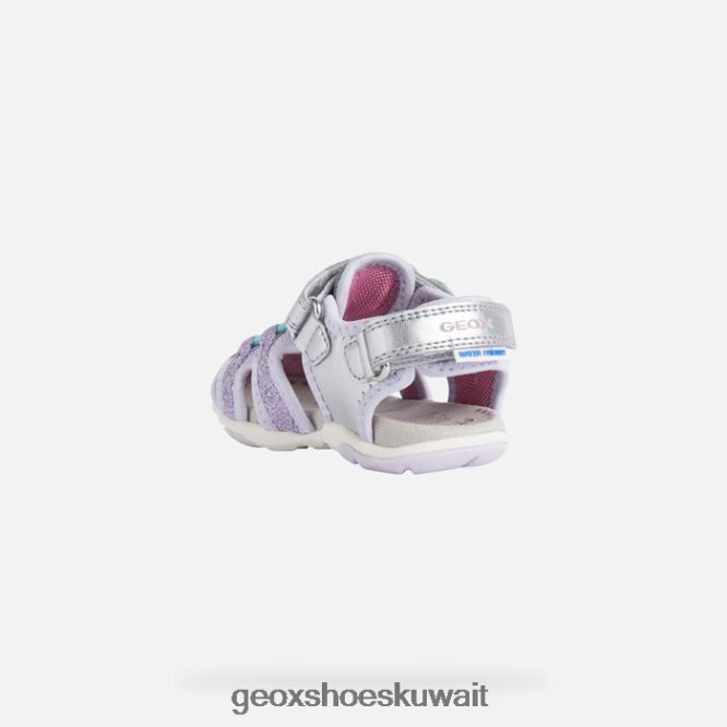 Geox BLL84T1595 Sandal Agasim Toddler Silver/Lilac