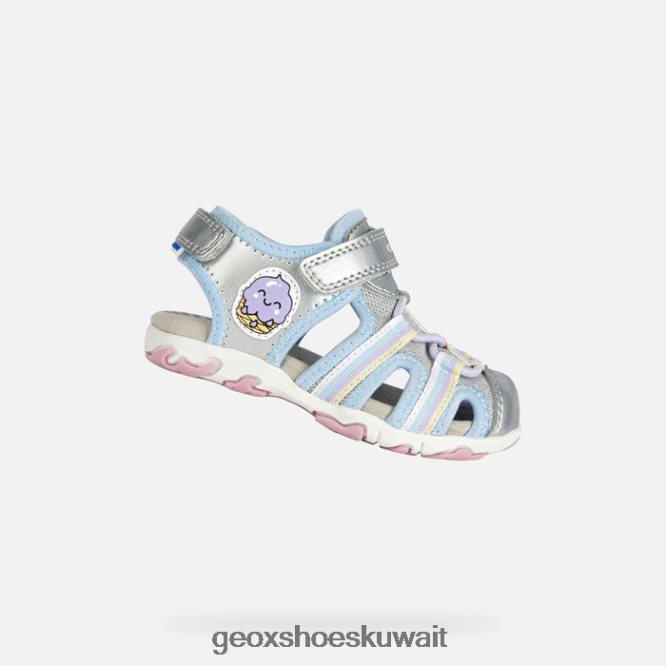 Geox BLL84T2013 Sandal Flaffee Toddler Silver