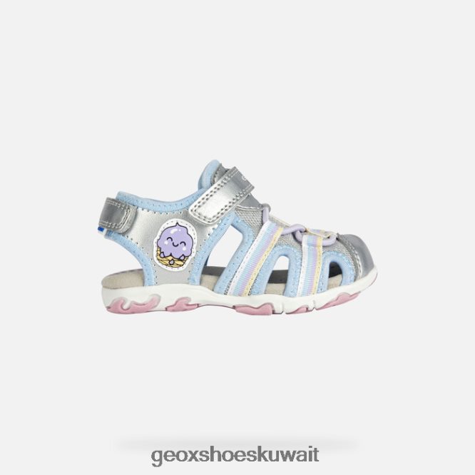 Geox BLL84T2013 Sandal Flaffee Toddler Silver