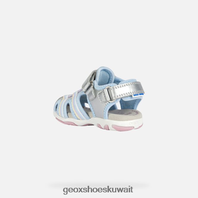 Geox BLL84T2013 Sandal Flaffee Toddler Silver