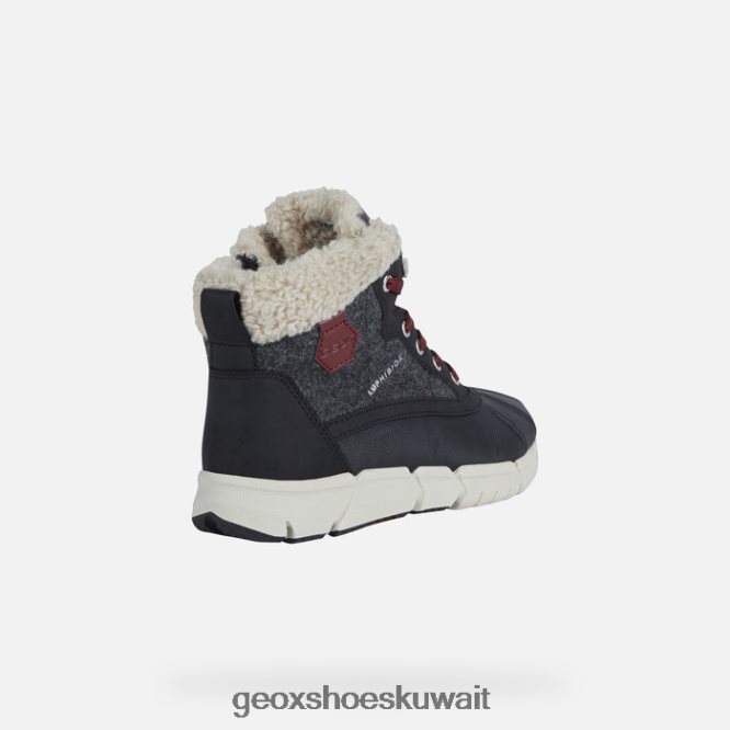 Geox BLL84T1990 Flexyper Abx Boy Dark Grey/Bordeaux