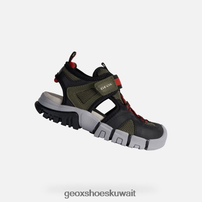 Geox BLL84T1271 Sandal Dynomix Boy Military/Red
