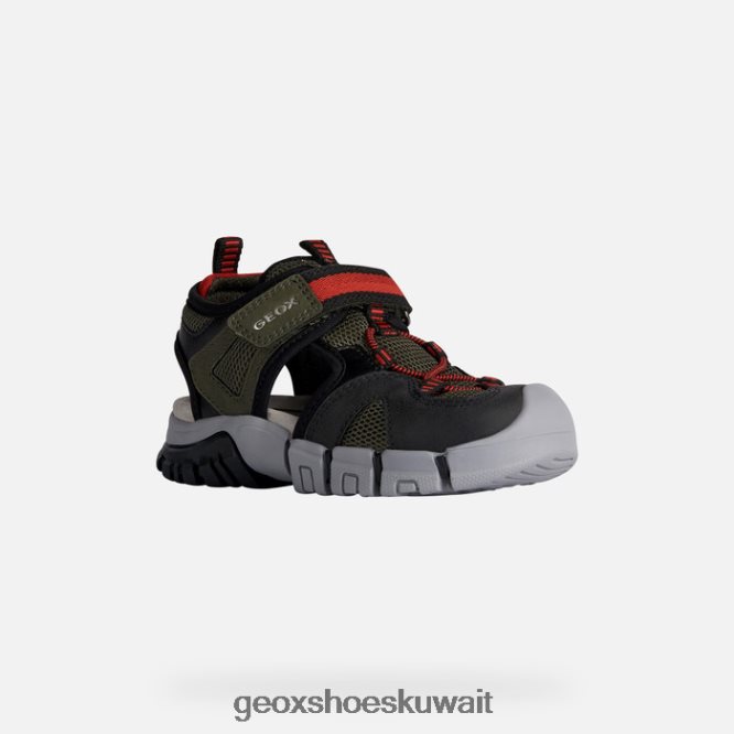 Geox BLL84T1271 Sandal Dynomix Boy Military/Red