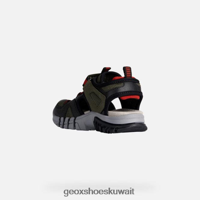 Geox BLL84T1271 Sandal Dynomix Boy Military/Red
