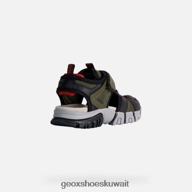 Geox BLL84T1271 Sandal Dynomix Boy Military/Red