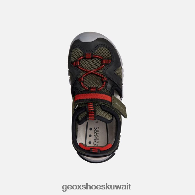 Geox BLL84T1271 Sandal Dynomix Boy Military/Red