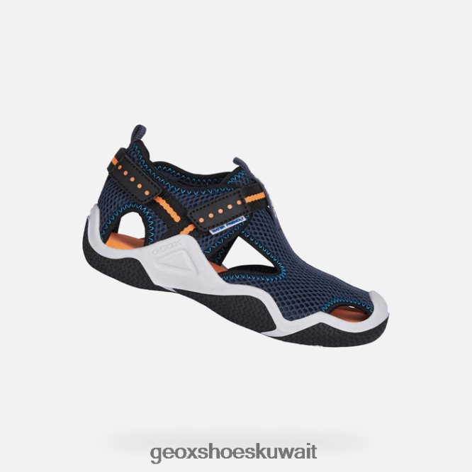 Geox BLL84T1349 Wader Junior Navy/Fluo Orange