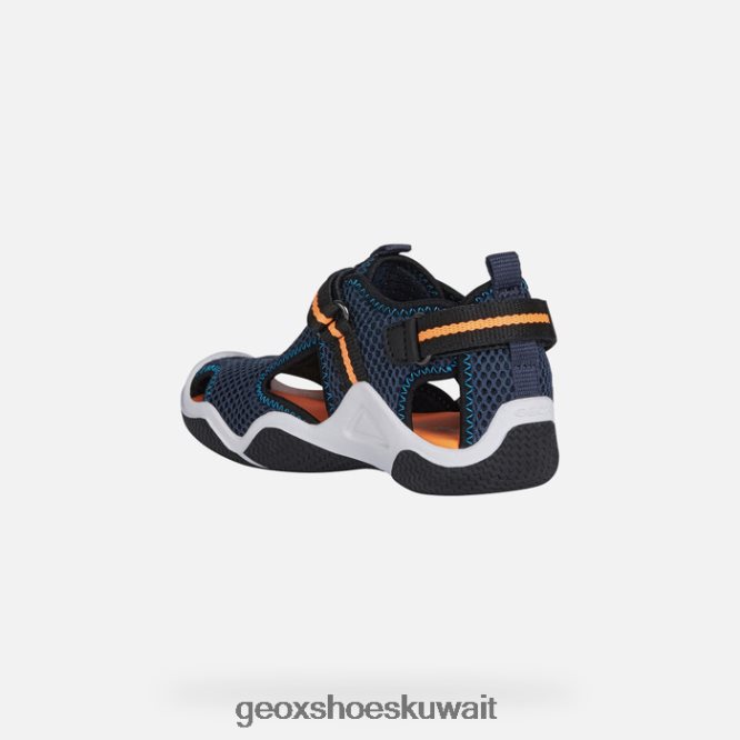 Geox BLL84T1349 Wader Junior Navy/Fluo Orange