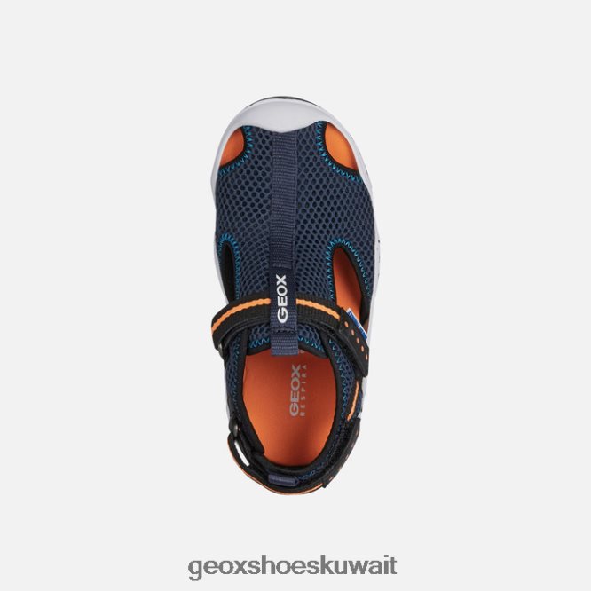 Geox BLL84T1349 Wader Junior Navy/Fluo Orange